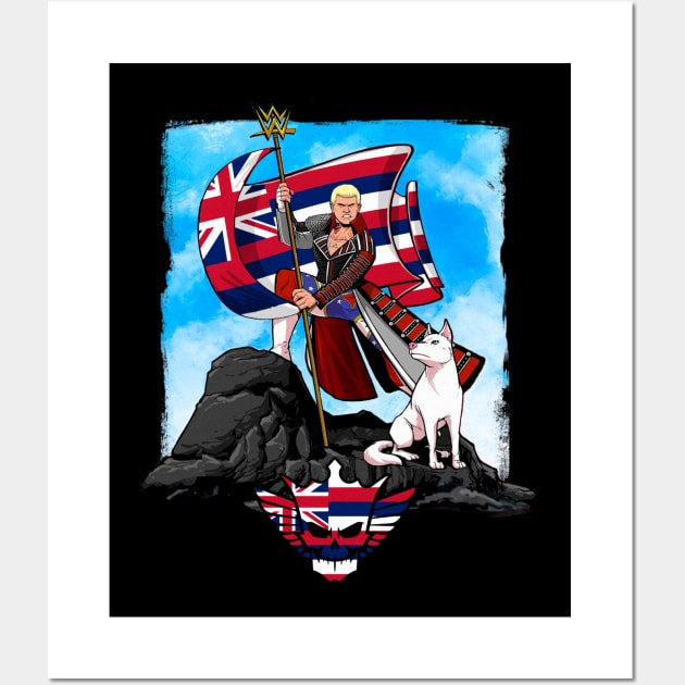 Cody Rhodes Hawaiian Flag Wall Art by Meat Beat